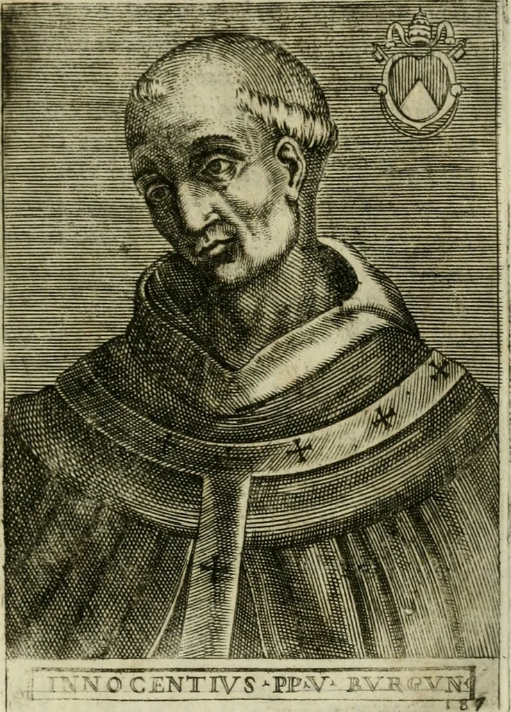 An illustration from Pontificvm Romanorvm effigies, 1580, leaf 402