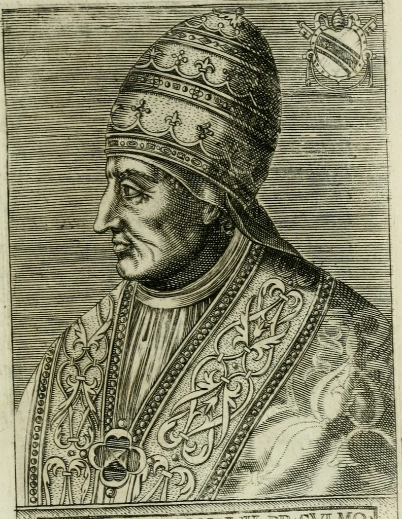An illustration from Pontificvm Romanorvm effigies, 1580, leaf 440