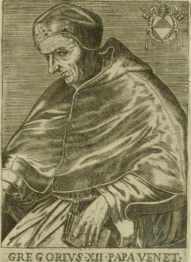 An illustration from Pontificvm Romanorvm effigies, 1580, leaf 442