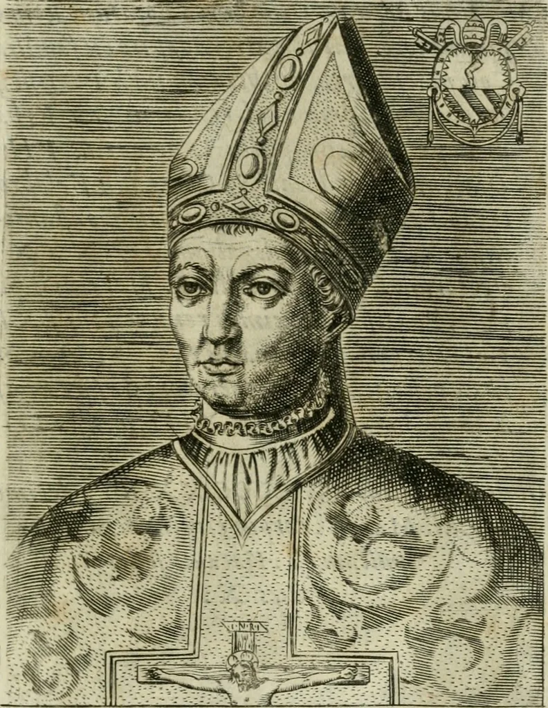 An illustration from Pontificvm Romanorvm effigies, 1580, leaf 446