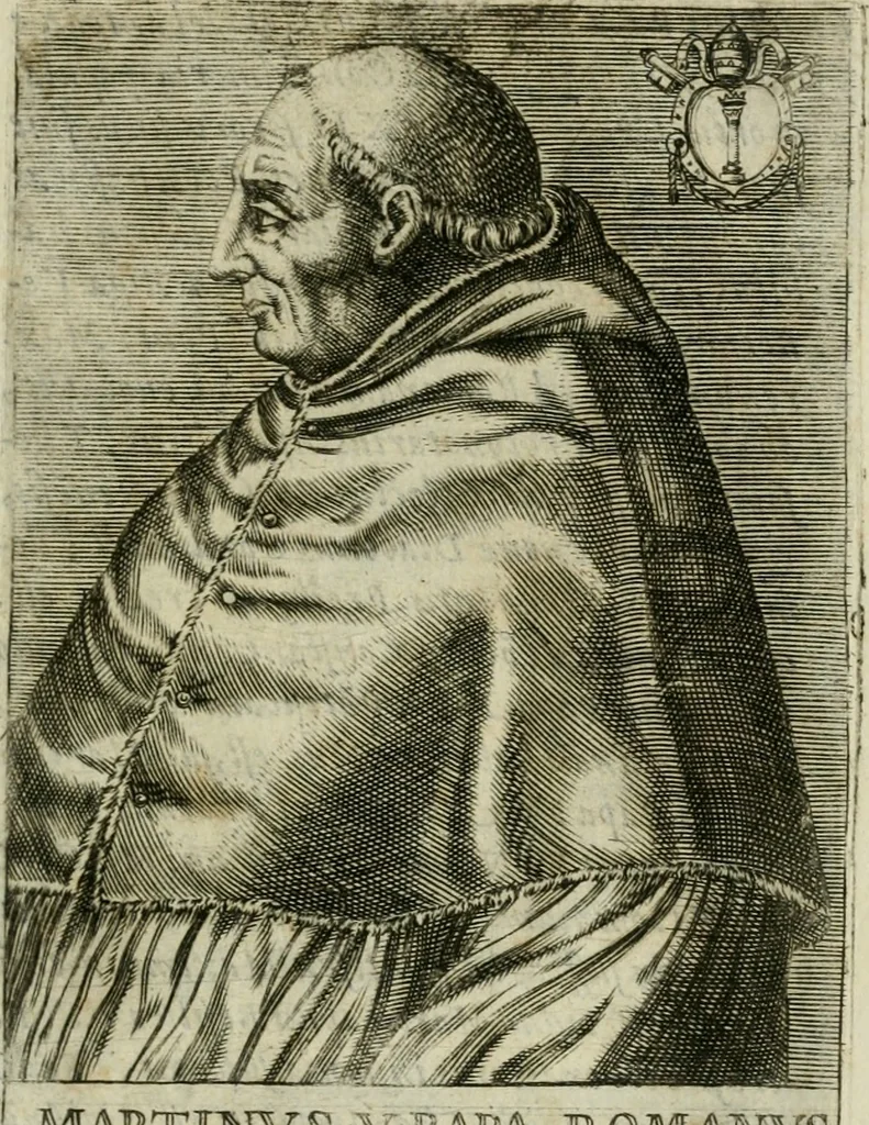 An illustration from Pontificvm Romanorvm effigies, 1580, leaf 448