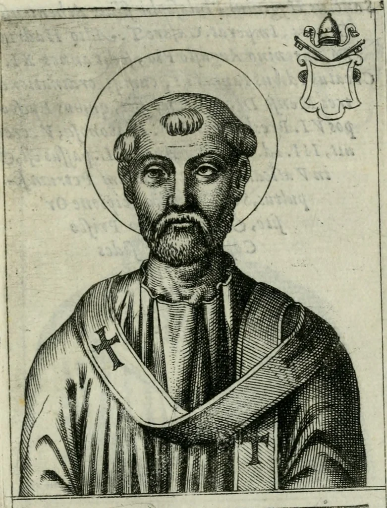 An illustration from Pontificvm Romanorvm effigies, 1580, leaf 46