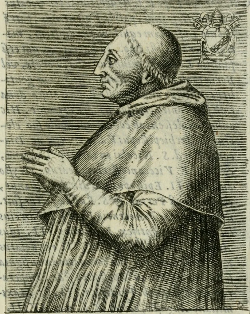 An illustration from Pontificvm Romanorvm effigies, 1580, leaf 462