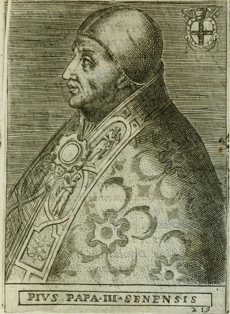 An illustration from Pontificvm Romanorvm effigies, 1580, leaf 466