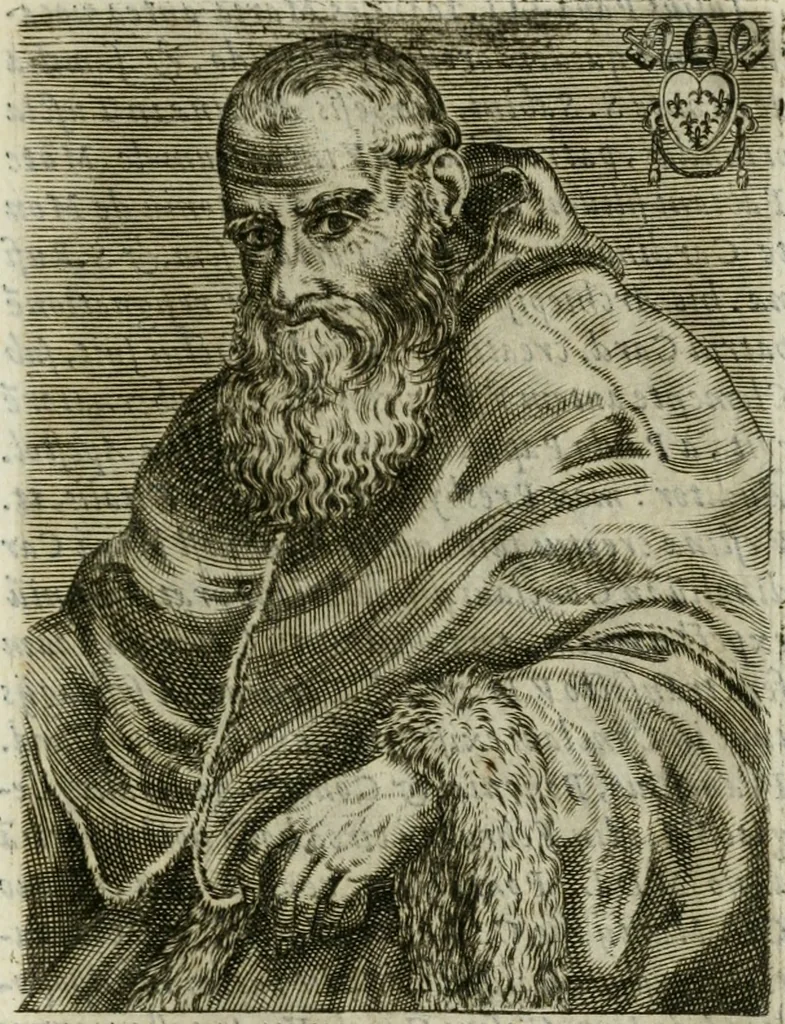 An illustration from Pontificvm Romanorvm effigies, 1580, leaf 476