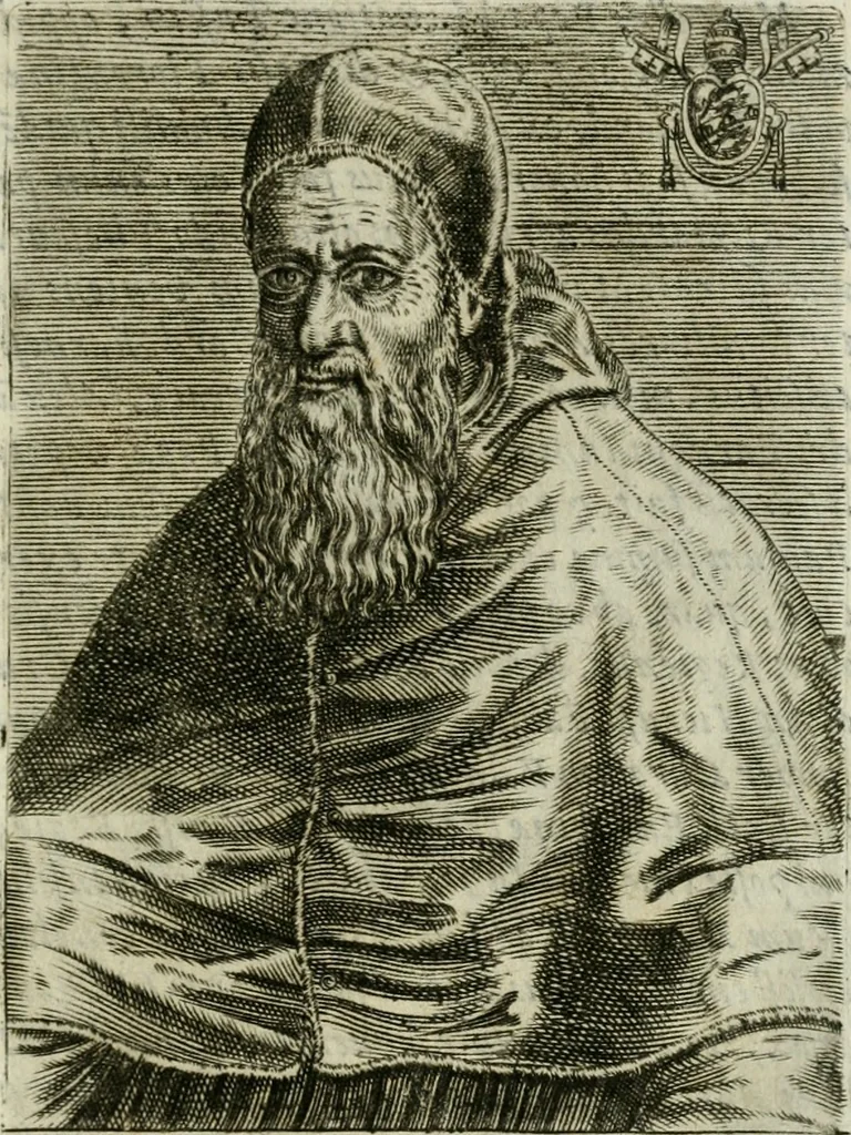 An illustration from Pontificvm Romanorvm effigies, 1580, leaf 478