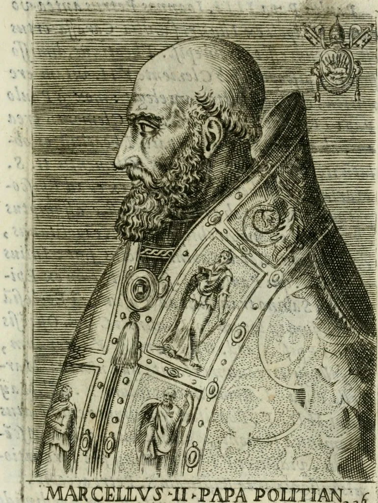 An illustration from Pontificvm Romanorvm effigies, 1580, leaf 480