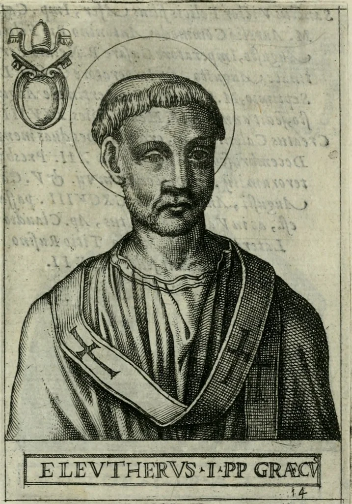 An illustration from Pontificvm Romanorvm effigies, 1580, leaf 56