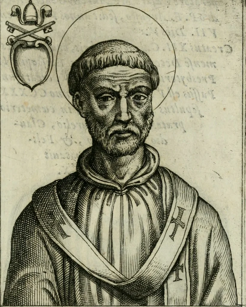 An illustration from Pontificvm Romanorvm effigies, 1580, leaf 62
