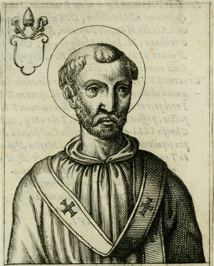 An illustration from Pontificvm Romanorvm effigies, 1580, leaf 68