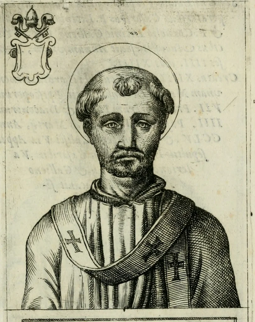 An illustration from Pontificvm Romanorvm effigies, 1580, leaf 72