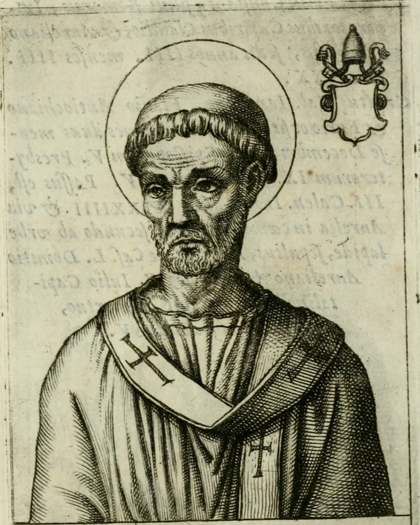An illustration from Pontificvm Romanorvm effigies, 1580, leaf 80
