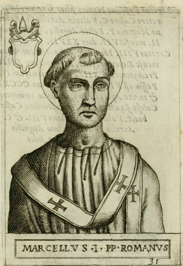 An illustration from Pontificvm Romanorvm effigies, 1580, leaf 90