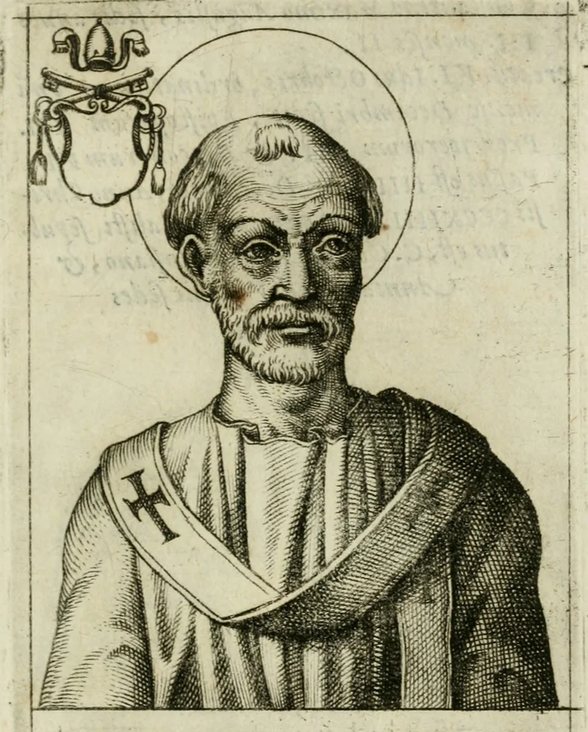 An illustration from Pontificvm Romanorvm effigies, 1580, leaf 92
