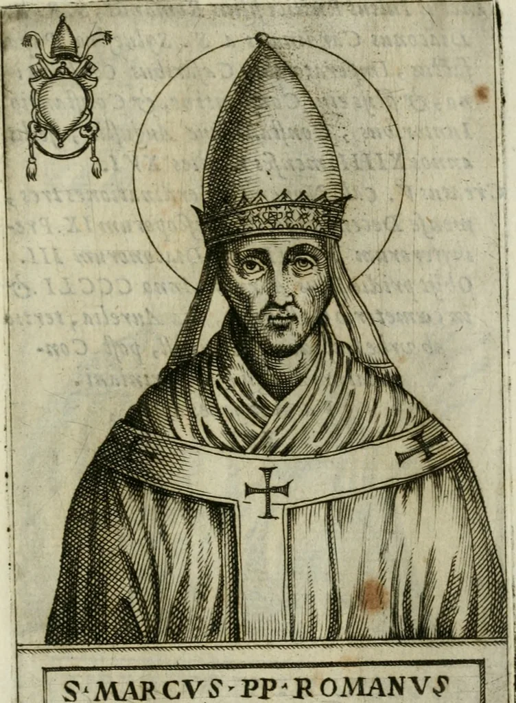An illustration from Pontificvm Romanorvm effigies, 1580, leaf 98
