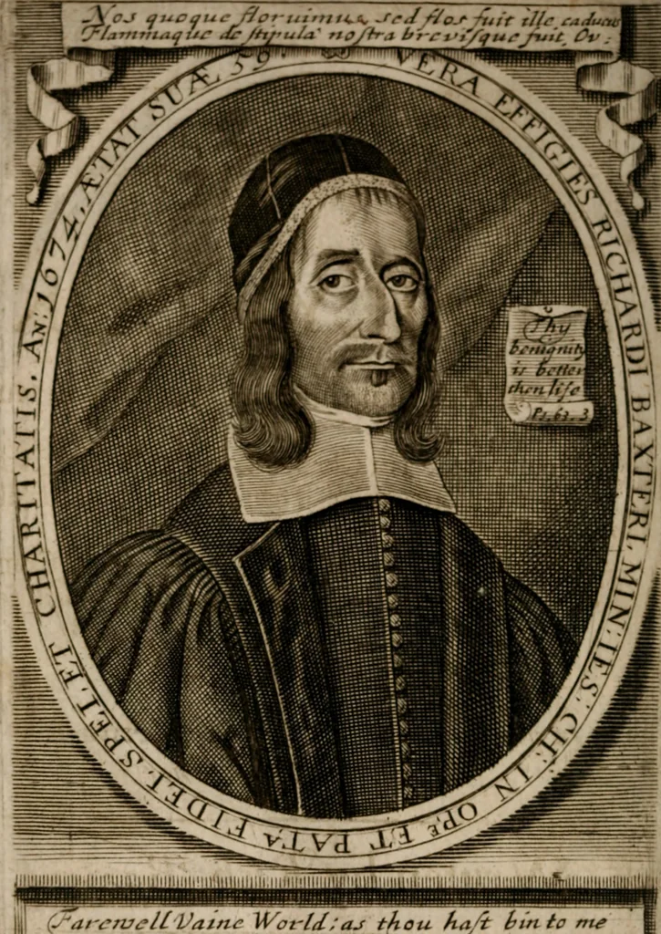 An illustration from The poor man's family book. 1. Teaching him how to become a true Christian. 2. How to live as a Christian, in all his relations, especially in his family. 3. How to die as a Christian. In plain familiar conferences between a teacher and a learner, 1674, leaf 7