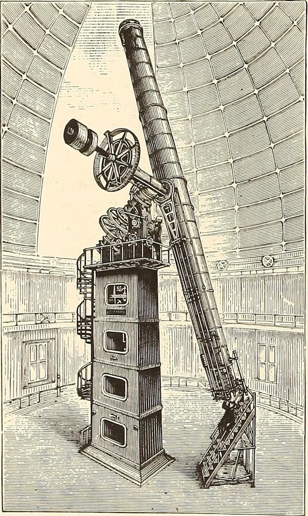 An illustration from A popular handbook and atlas of astronomy, designed as a complete guide to a knowledge of the heavenly bodies and as an aid to those possessing telescopes, 1891, leaf 159