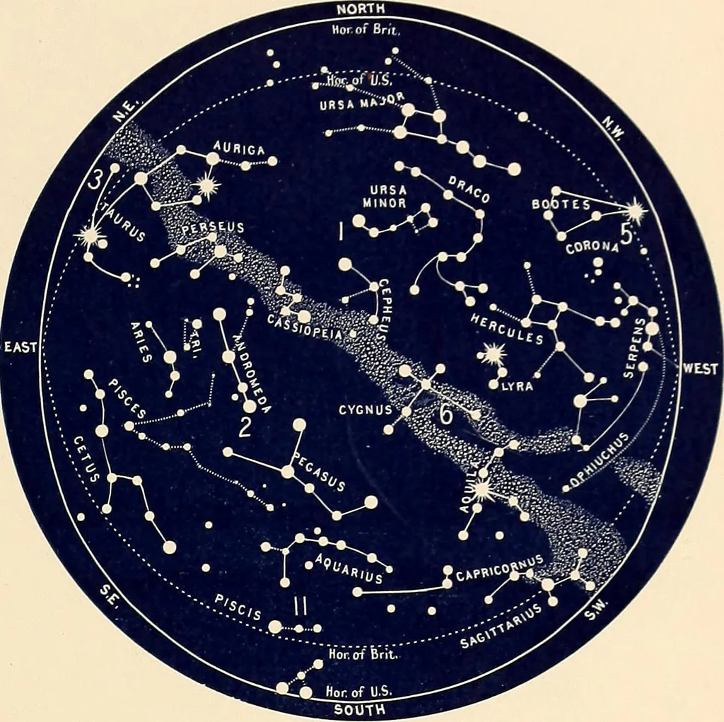 An illustration from A popular handbook and atlas of astronomy, designed as a complete guide to a knowledge of the heavenly bodies and as an aid to those possessing telescopes, 1891, leaf 210