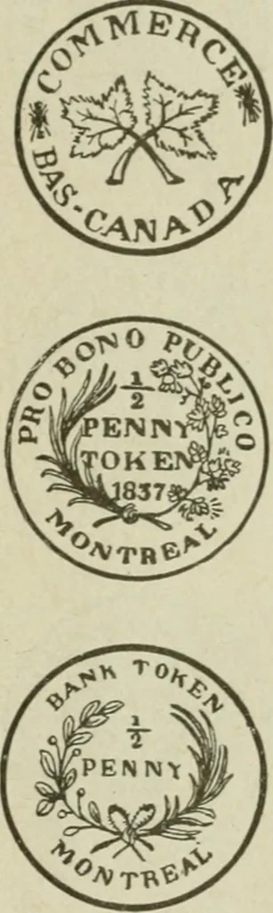 An illustration from Popular illustrated guide to Canadian coins, medals, &. &. = Guide populaire illustré des monnaies et médailles canadiennes, etc., etc. / by P.N. Breton, 1912, leaf 128