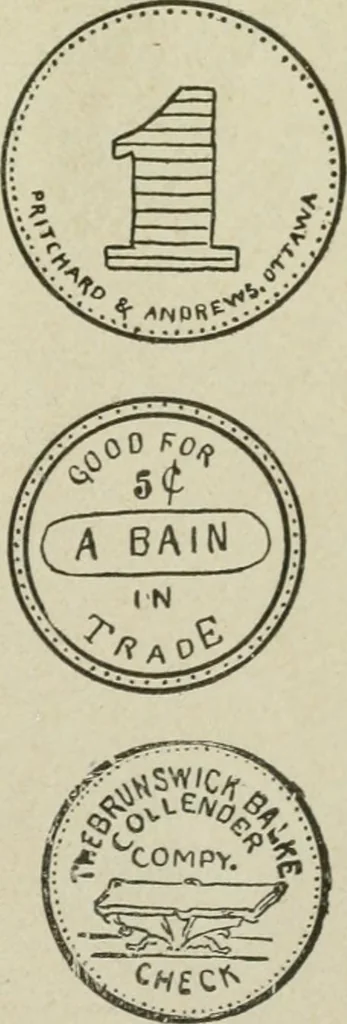 An illustration from Popular illustrated guide to Canadian coins, medals, &. &. = Guide populaire illustré des monnaies et médailles canadiennes, etc., etc. / by P.N. Breton, 1912, leaf 140