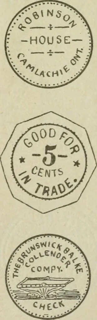 An illustration from Popular illustrated guide to Canadian coins, medals, &. &. = Guide populaire illustré des monnaies et médailles canadiennes, etc., etc. / by P.N. Breton, 1912, leaf 142