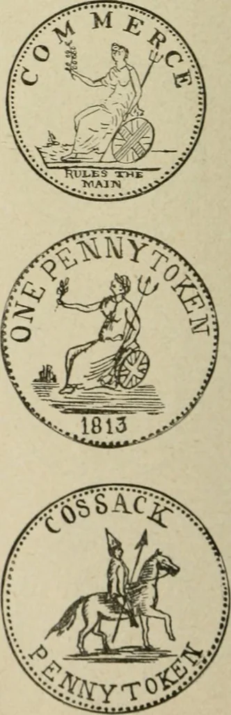 An illustration from Popular illustrated guide to Canadian coins, medals, &. &. = Guide populaire illustré des monnaies et médailles canadiennes, etc., etc. / by P.N. Breton, 1912, leaf 179