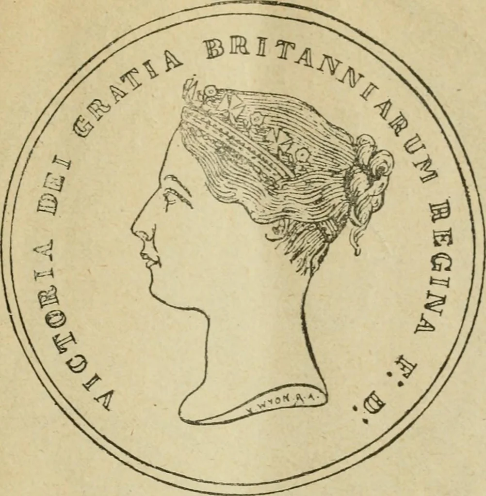 An illustration from Popular illustrated guide to Canadian coins, medals, &. &. = Guide populaire illustré des monnaies et médailles canadiennes, etc., etc. / by P.N. Breton, 1912, leaf 26