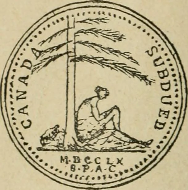 An illustration from Popular illustrated guide to Canadian coins, medals, &. &. = Guide populaire illustré des monnaies et médailles canadiennes, etc., etc. / by P.N. Breton, 1912, leaf 33