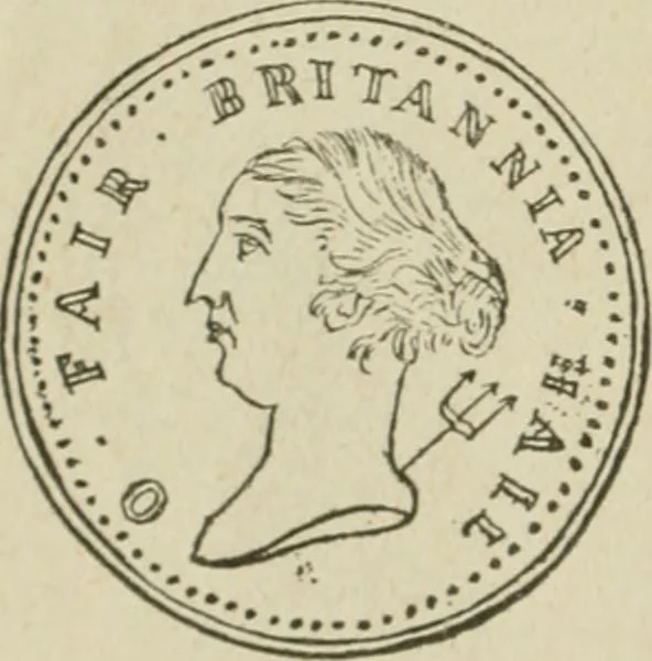 An illustration from Popular illustrated guide to Canadian coins, medals, &. &. = Guide populaire illustré des monnaies et médailles canadiennes, etc., etc. / by P.N. Breton, 1912, leaf 35