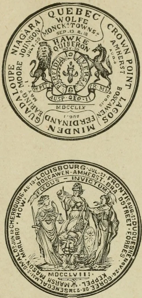 An illustration from Popular illustrated guide to Canadian coins, medals, &. &. = Guide populaire illustré des monnaies et médailles canadiennes, etc., etc. / by P.N. Breton, 1912, leaf 36