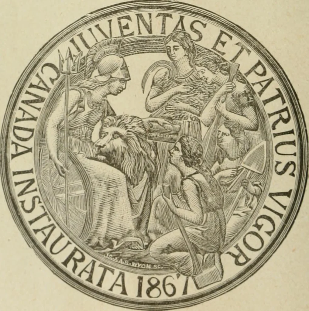 An illustration from Popular illustrated guide to Canadian coins, medals, &. &. = Guide populaire illustré des monnaies et médailles canadiennes, etc., etc. / by P.N. Breton, 1912, leaf 53