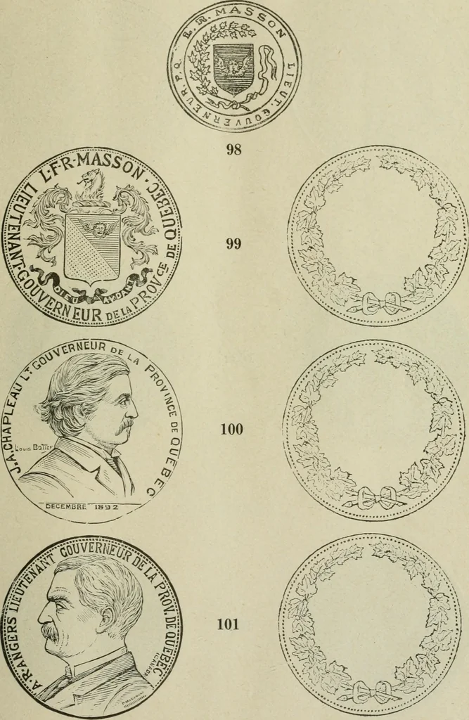 An illustration from Popular illustrated guide to Canadian coins, medals, &. &. = Guide populaire illustré des monnaies et médailles canadiennes, etc., etc. / by P.N. Breton, 1912, leaf 58