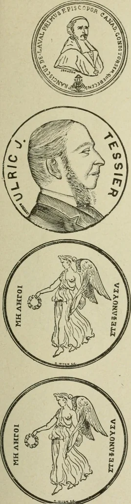 An illustration from Popular illustrated guide to Canadian coins, medals, &. &. = Guide populaire illustré des monnaies et médailles canadiennes, etc., etc. / by P.N. Breton, 1912, leaf 72