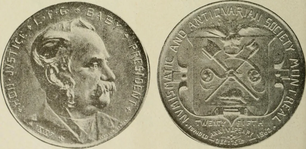 An illustration from Popular illustrated guide to Canadian coins, medals, &. &. = Guide populaire illustré des monnaies et médailles canadiennes, etc., etc. / by P.N. Breton, 1912, leaf 79