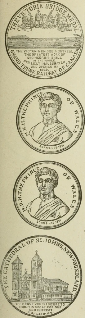 An illustration from Popular illustrated guide to Canadian coins, medals, &. &. = Guide populaire illustré des monnaies et médailles canadiennes, etc., etc. / by P.N. Breton, 1912, leaf 84