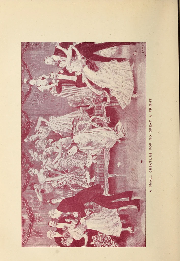 An illustration from Popular pastimes for amusement and instruction : being a standard work on games, plays, magic, and natural phenomena suitable for all occasions : containing parlor games, charming tableaux, tricks of magic, charades and conundrums, curious puzzles, phrenology and mind reading, palmistry or how to read the hand, humorous and pathetic recitations, dialogues, etc., etc. : including the delightful art of entertaining, the whole forming a charming treasury of pastimes for the home, public schools and academies, lodges, social gatherings, Sunday schools, etc., etc., 1901, leaf 103