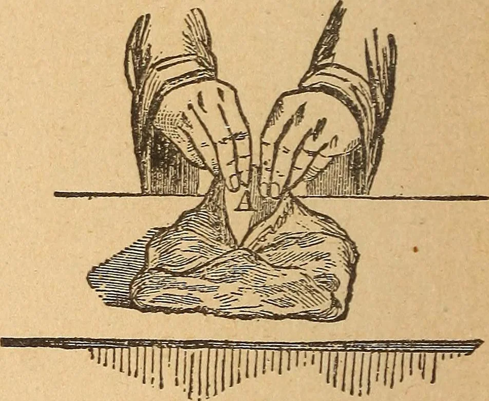 An illustration from Popular pastimes for amusement and instruction : being a standard work on games, plays, magic, and natural phenomena suitable for all occasions : containing parlor games, charming tableaux, tricks of magic, charades and conundrums, curious puzzles, phrenology and mind reading, palmistry or how to read the hand, humorous and pathetic recitations, dialogues, etc., etc. : including the delightful art of entertaining, the whole forming a charming treasury of pastimes for the home, public schools and academies, lodges, social gatherings, Sunday schools, etc., etc., 1901, leaf 143