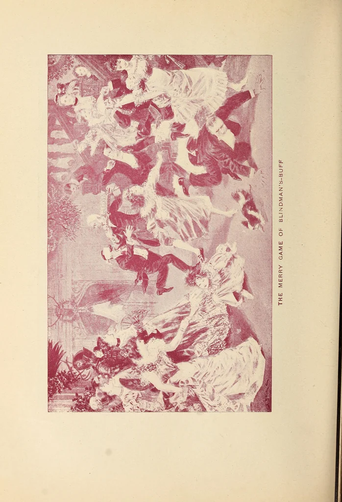 An illustration from Popular pastimes for amusement and instruction : being a standard work on games, plays, magic, and natural phenomena suitable for all occasions : containing parlor games, charming tableaux, tricks of magic, charades and conundrums, curious puzzles, phrenology and mind reading, palmistry or how to read the hand, humorous and pathetic recitations, dialogues, etc., etc. : including the delightful art of entertaining, the whole forming a charming treasury of pastimes for the home, public schools and academies, lodges, social gatherings, Sunday schools, etc., etc., 1901, leaf 253