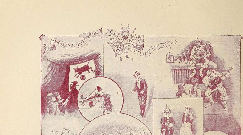 An illustration from Popular pastimes for amusement and instruction : being a standard work on games, plays, magic, and natural phenomena suitable for all occasions : containing parlor games, charming tableaux, tricks of magic, charades and conundrums, curious puzzles, phrenology and mind reading, palmistry or how to read the hand, humorous and pathetic recitations, dialogues, etc., etc. : including the delightful art of entertaining, the whole forming a charming treasury of pastimes for the home, public schools and academies, lodges, social gatherings, Sunday schools, etc., etc., 1901, leaf 57