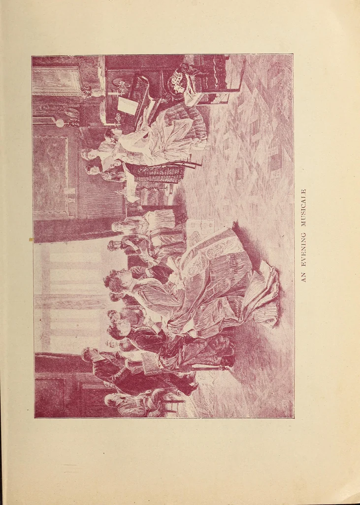 An illustration from Popular pastimes for amusement and instruction : being a standard work on games, plays, magic, and natural phenomena suitable for all occasions : containing parlor games, charming tableaux, tricks of magic, charades and conundrums, curious puzzles, phrenology and mind reading, palmistry or how to read the hand, humorous and pathetic recitations, dialogues, etc., etc. : including the delightful art of entertaining, the whole forming a charming treasury of pastimes for the home, public schools and academies, lodges, social gatherings, Sunday schools, etc., etc., 1901, leaf 66