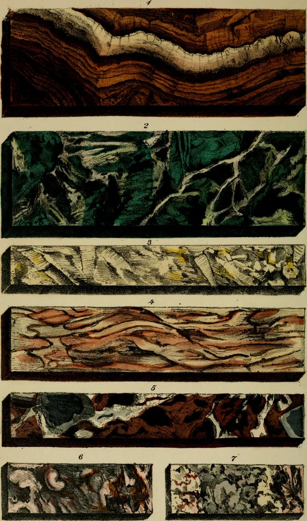 An illustration from A popular treatise on gems, in reference to their scientific value; a guide for the teacher of natural sciences, the jeweller, and amateur: together with a description of the elements of mineralogy, and all ornamental and architectural materials .., 1859, leaf 477