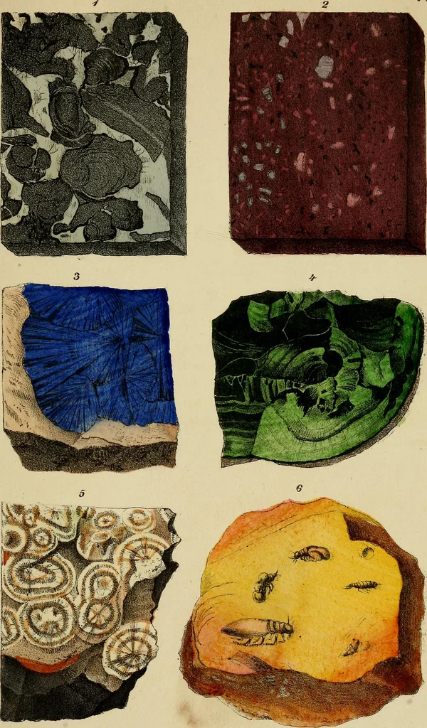 An illustration from A popular treatise on gems, in reference to their scientific value; a guide for the teacher of natural sciences, the jeweller, and amateur: together with a description of the elements of mineralogy, and all ornamental and architectural materials .., 1859, leaf 492