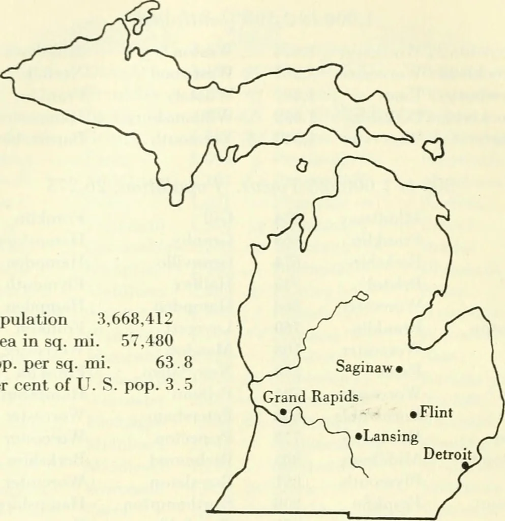 An illustration from Population and its distribution, 1921, leaf 143