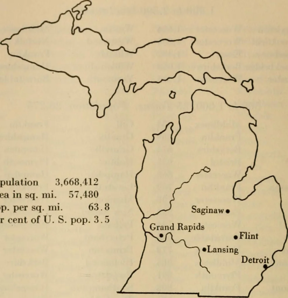 An illustration from Population and its distribution, comp. from the figures of 1920 United States census, including distribution of retail and wholesale dealers, 1921, leaf 145