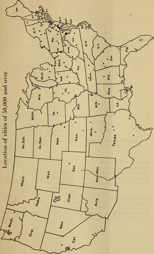An illustration from Population and its distribution, comp. from the figures of 1920 United States census, including distribution of retail and wholesale dealers, 1921, leaf 38