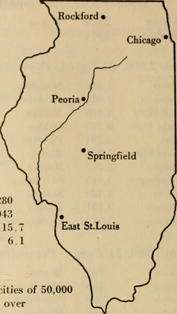 An illustration from Population and its distribution, comp. from the figures of 1920 United States census, including distribution of retail and wholesale dealers, 1921, leaf 85