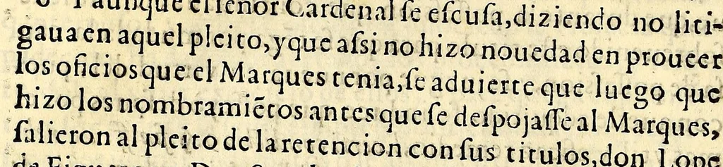 An illustration from Por don Diego de Silva, y Mendoça, marques de Orani, comendador de Galiçuela, de la Orden de Alcantara, gentilhombre de la camara de su Magestad, alcaide del Castillo de Aldouea, y Alcala la Vieja, y Nueua, y alguazil mayor de Talauera. : Con el señor cardenal don Baltasar de Moscoso, arçobispo de Toledo, don Lope de Figueroa, y don Sancho de Vardales. Sobre que se conforme la sentencia de vista del consejo que declarò por atentados los nombramientos que el señor cardenal hizo en el dicho don Lope, de alcayde del Castillo de Aldouea, y Alcala la Vieja, y Nueua, en el dicho D. Sancho de alguazil mayor de Talauera, 1650, leaf 8