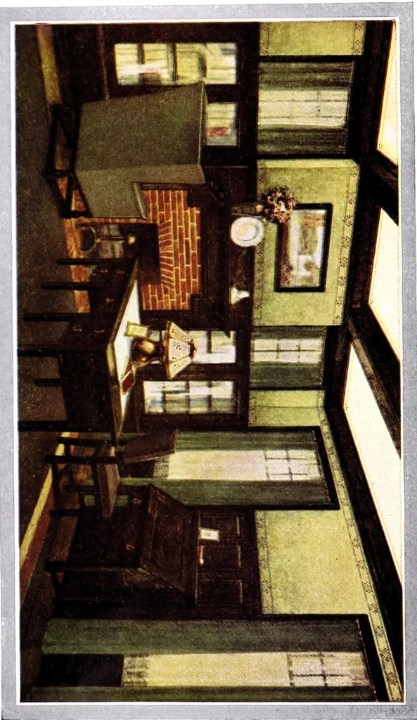 An illustration from A portfolio of plans for home decoration., 1912, leaf 7