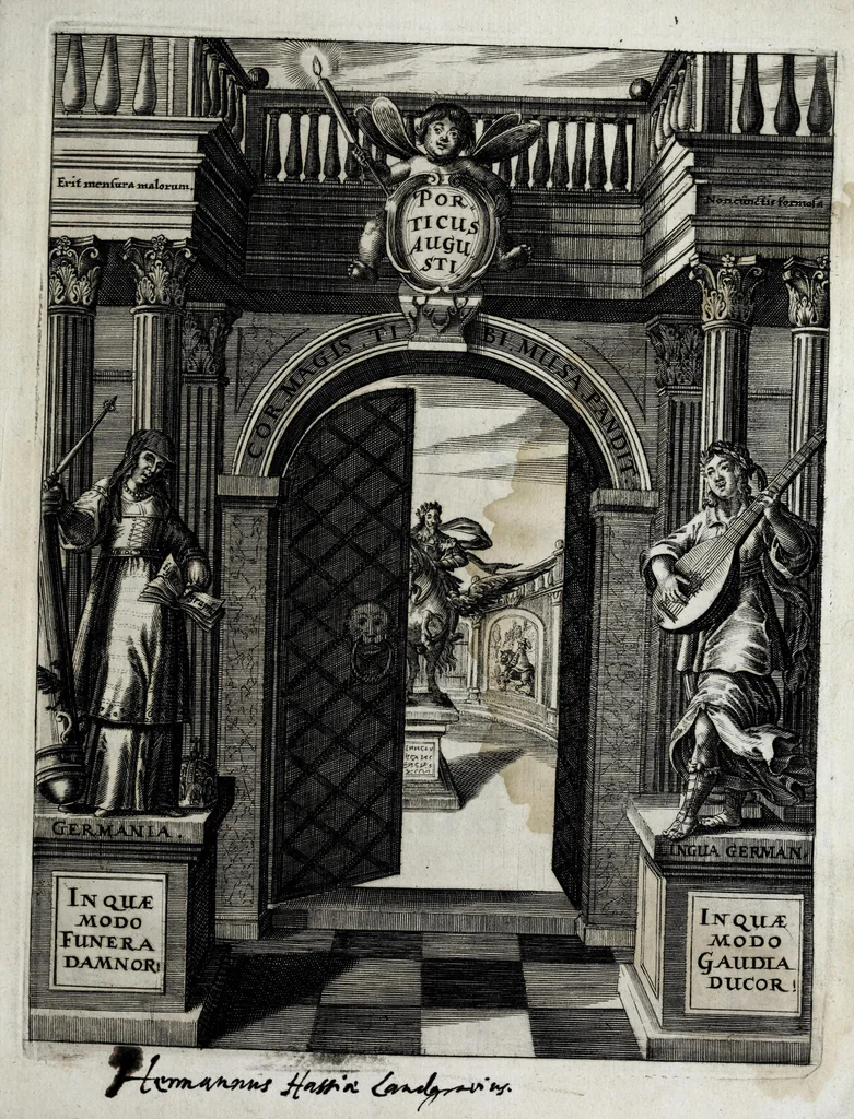 An illustration from Porticus Serenissimo atque Celsissimo Principi, ac Domino, Domino Augusto, Brunsvvicensium atque Luneburgensium Duci potentissimo, Principum eruditissimo, Domino Clementissimo &c. sacra, 1646, leaf 7