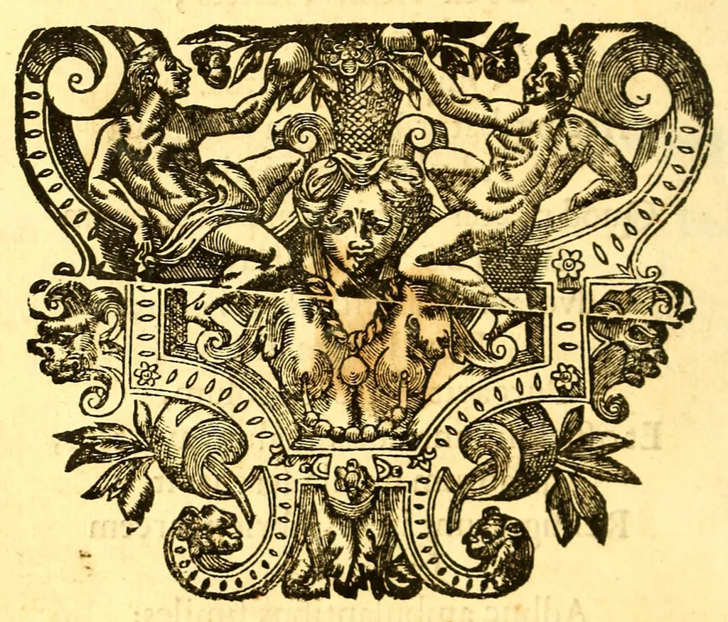 An illustration from Porticus triumphalis, : a regali palatio, quà Meridiem spectat, in Tagum exporrecta, ad publicam receptionem augustissimae Mariae, Sophiae, Elisabethae, Portugalliae Reginae, Ulyssiponem ingredientis, anno domini M. DC. LXXXVII. die II. augusti, pictis, inscriptisque tabulis, jussu regis, ornata, 1694, leaf 72